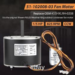 51-102008-03 Condenser Fan Motor 1/5HP 208-230V 850RPM 1.0A Rheem Weather King