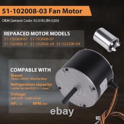 51-102008-03 Condenser Fan Motor 1/5HP 208-230V 850RPM 1.0A Rheem Weather King