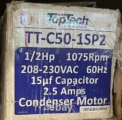 AC Condenser Fan Motor 1/2 HP 1075 RPM 230 Volts TopTech TT-C50-ISP2