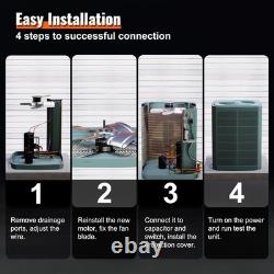 AC Condenser Fan Motor Copper 1/5HP 825RPM Reversible Replacement with Capacitor