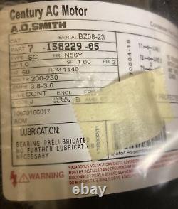 AO Smith Condenser Fan Motor, - MOT 1826- 1Hp, 200-300V, 1140Rpm, 60Hz, NIB