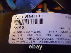 A. O. SMITH 1HP 208-230V F48G57A50 Condenser Fan Motor 1100RPM 3Spd