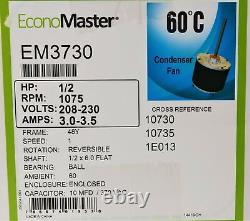 Air Conditioner Condenser Fan Motor 1/2 HP 230 Volts 1075 RPM EM-3730