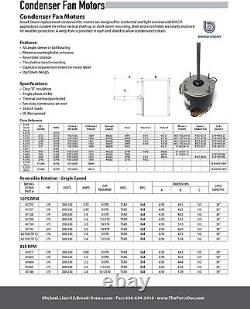 Broad Ocean Condenser Fan Motor A2728 A1728