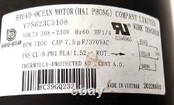 Broad Ocean Y7S623C5108 1/4HP Condenser Motor HC39GQ232 1100RPM