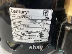 CENTURY FC1106F Condenser Fan Motor, 1 HP, 1075 rpm, 60 Hz, NEW NEVER USED