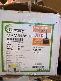CENTURY ORM5488BF Condenser Fan Motor, 1/8 to 1/3 HP, 825rpm 3RCR4