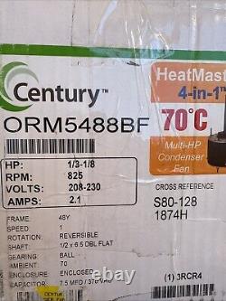 CENTURY ORM5488BF Condenser Fan Motor, 1/8 to 1/3 HP, 825rpm 3RCR4
