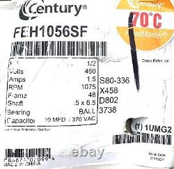 Century AO SMITH FEH1056SF Condenser Fan Motor 1/2-HP 460V 1075 RPM NEW Open Box