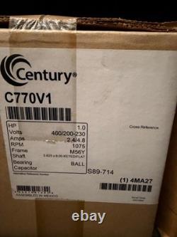 Century C770V1 Condenser Fan Motor 1HP 460/200-230V 1075RPM 6in Shaft