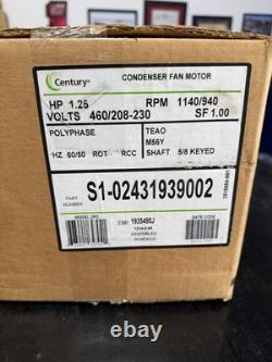 Century S1-02431939002 1.25HP Condenser Fan Motor 460208-230V 1140940RPM
