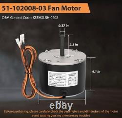 Condenser FAN MOTOR 1/5 HP 208-230v 850RPM Replaces 51-102008-03/51-102500-04