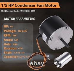 Condenser FAN MOTOR 1/5 HP 208-230v 850RPM Replaces 51-102008-03/51-102500-04