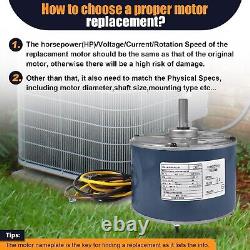 Condenser Fan Motor, 1/4 HP, 1100 RPM, 48 Frame, 208-230V Condenser Fan Motor