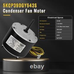 Condenser Fan Motor 1/5HP 1100RPM 208-230V Replacement for HVAC Systems