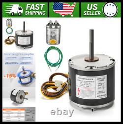 Condenser Fan Motor 1/5 HP 208-230V 1100RPM Includes Capacitor