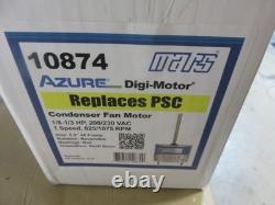 Condenser Fan Motor Azure Model 10874 1/8 to 1/3 HP 1075 /825 RPM REPLACES ALL