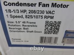 Condenser Fan Motor Azure Model 10874 1/8 to 1/3 HP 1075 /825 RPM REPLACES ALL