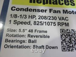 Condenser Fan Motor Azure Model 10874 1/8 to 1/3 HP 1075 /825 RPM REPLACES ALL