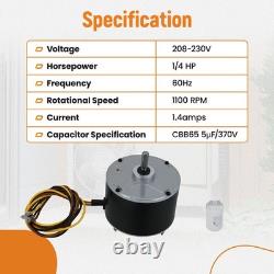 Condenser Fan Motor For Genteq GE 5KCP39EGS070S 5KCP39EGY823S 208-230V 1/4 HP