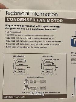 Diversitech Condenser Fan Motor WG840468 1/5-1/2 HP 208-230 VAC New in Box