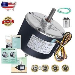 Durable 208/230V Condenser Fan Motor with Reversible Rotation & Capacitor