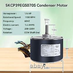 Durable 208/230V Condenser Fan Motor with Reversible Rotation & Capacitor