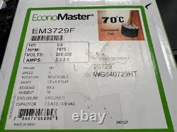 ECONOMASTER model EM3729F Condenser Fan Motor- 1/3hp-1075rpm-208/230v- NEW