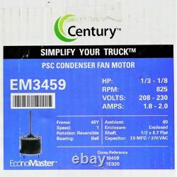 EM3459 4-in-1 Condenser Fan Motor 1/3-1/8 HP 825 RPM 208-230 Volts 1.8-2.0 Amps