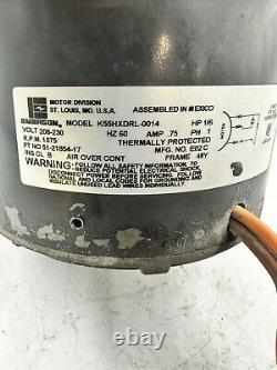 Emerson FAN MOTOR K55HXDRL-0014 51-21854-17 1/6 HP 208/230V 1075 RPM used