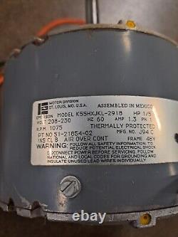 Emerson FAN MOTOR K55HXJKL-2918 51-21854-02 1/5 HP 208/230V 1075 RPM used