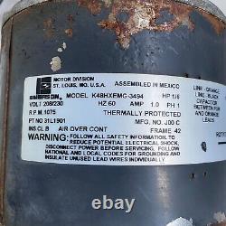 Emerson K48HXEMG-3494 A/C Fan Motor 1075 RPM 1/6 HP 230V Lennox 31L1901 Used