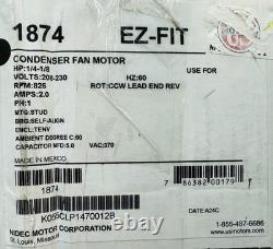 Emerson/U. S. MOTORS K55HXCLP1470 HVAC 1/4-1/8HP Condenser Fan Motor EZ-FIT 1874