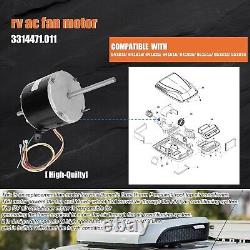 F48AE48A61 Fan Motor Replaces genteq 3314471.001 Dometic 1/4HP 1650RPM/3SPD