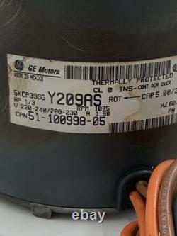 GE 5KCP39GGY209AS Condenser Motor 51-100998-05 1/3HP 1075 RPM used