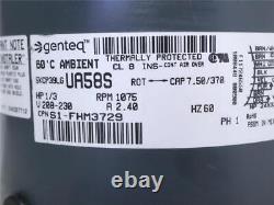 Genteq 5KCP39LGUA58S Condenser Fan Motor 1/3HP 1075RPM 208-230V 1PH S1-FHM3729