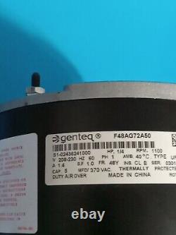 Genteq F48AG72A50 Condenser Fan Motor 2.5 Ton 1/4HP 1100RPM York S1-02436241000