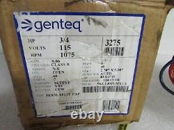 Genteq Permanently Split Condenser Fan Motor 3/4 HP 1075 RPM Stock 3275