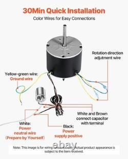 High-Efficiency 1/4HP Condenser Fan Motor 825RPM 208-230V, HVAC Replacement Part