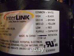 InterLink YFK-245-6 Condenser Fan Motor 115V 1/3HP 1075RPM/4SPD 100649-01