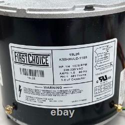 LENNOX First Choice Condenser Fan Motor for HVAC 1/2 Shaft Black 19L26