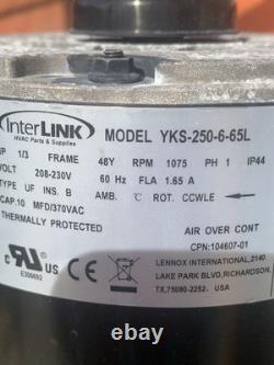 Lennox 14Y65 Condenser Fan Motor 1/3hp 208/230V 1075 1/2 Shaft 104607-01