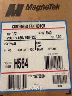 MagneTek H564 Condenser Fan Motor 1/2 HP 1140 RPM 460/200-230V 3-Phase 56Y