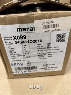 Marathon Motors X099 48A11O2016F Condenser Fan Motor 3/4 HP, 1-Phase, 460V