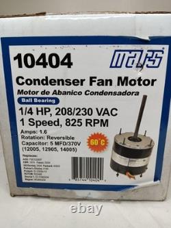 Mars Single Speed Condenser Fan Motor 1/4 HP 208/230 Volt 825 RPM