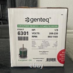 NEW Genteq EVERGREEN OM Condenser Fan Motor, 1/5 HP, 208-230V, RPM 850/1100