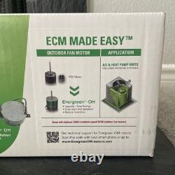 NEW Genteq EVERGREEN OM Condenser Fan Motor, 1/5 HP, 208-230V, RPM 850/1100