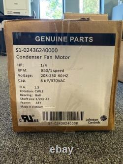 NEW OEM York S1-02436240000 Condenser Fan Motor 1/4 HP 850 RPM 208-230V CWLE