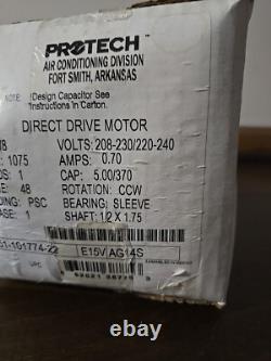 Rheem 51-101774-22 1/8 HP Condenser Fan Motor 5KCP39BGAG14AS RPM 1075 used MB672