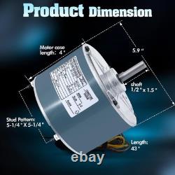 Robust 5KCP39EGY823S Condenser Fan Motor with Color-Coded Wiring for Easy Setup